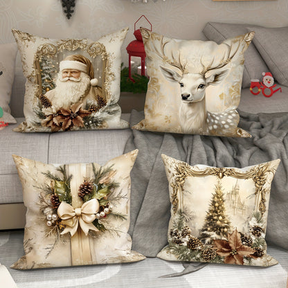 Santa Claus Reindeer Pillow Cover Christmas Decoration Cushion Christmas Tree Sofa Pillowcase Cozy  3