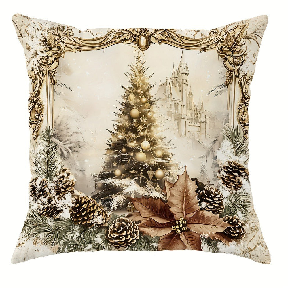 Santa Claus Reindeer Pillow Cover Christmas Decoration Cushion Christmas Tree Sofa Pillowcase Cozy  7
