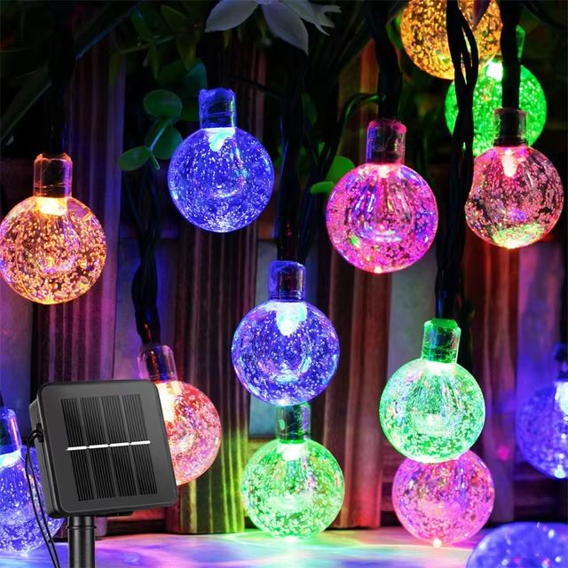 Solar Crystal Globe String Lights  200 LED Waterproof Solar Fairy Lights For Garden  Outdoor Decor 8