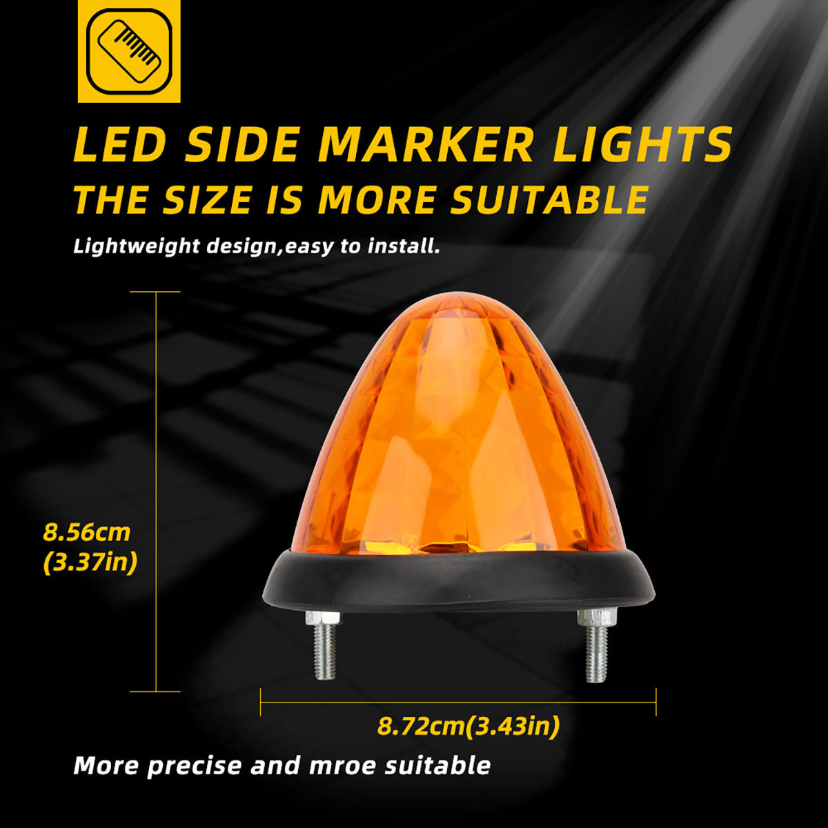 Car LED Side Marker Light Big Watermelon Clearance Lamp Taillight Warning Indicator 4