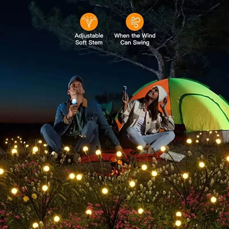 Solar Firefly Swaying Garden Lights  Solar Outdoor LED Decorative Pathway  Patio Lighting 14 Pack 2