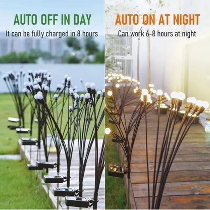 Solar Firefly Swaying Garden Lights  Solar Outdoor LED Decorative Pathway  Patio Lighting 14 Pack 3