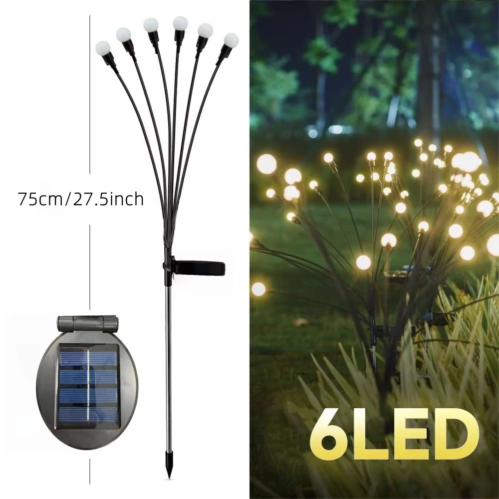 Solar Firefly Swaying Garden Lights  Solar Outdoor LED Decorative Pathway  Patio Lighting 14 Pack 7