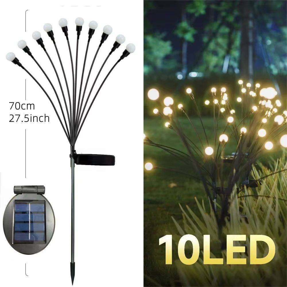 Solar Firefly Swaying Garden Lights  Solar Outdoor LED Decorative Pathway  Patio Lighting 14 Pack 8