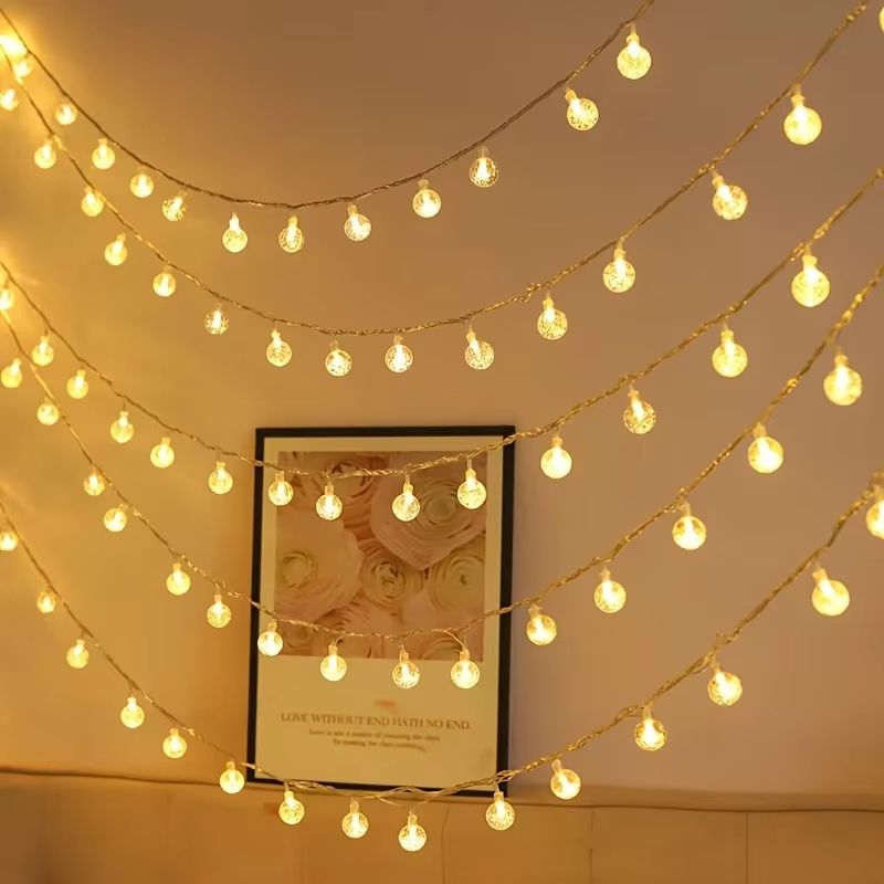 USB/Battery Crystal Globe String Lights – Decorative Outdoor Waterproof Fairy Lighting (10/20/40 LED)