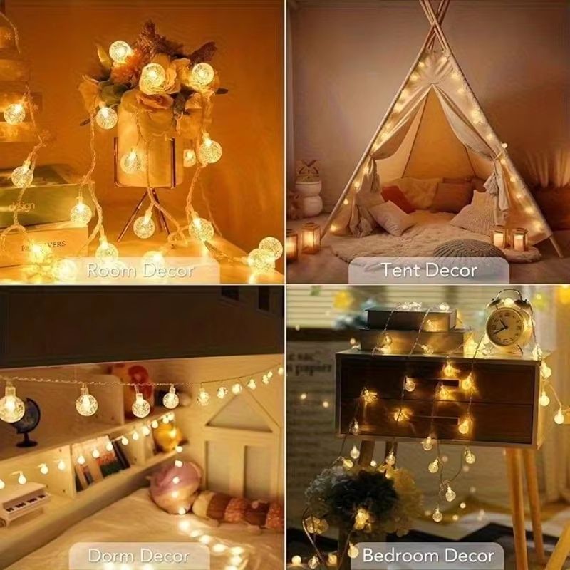 USBBattery Crystal Globe String Lights  Decorative Outdoor Waterproof Fairy Lighting 102040 LED 1