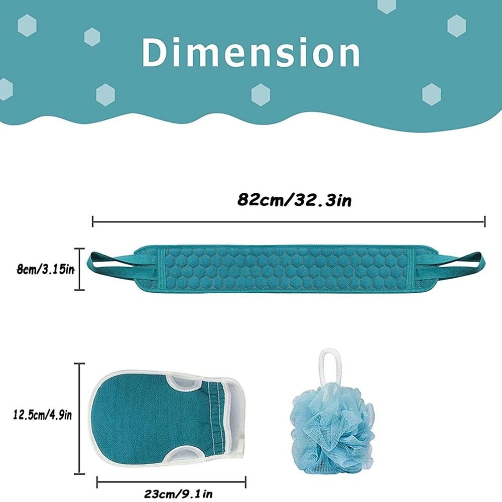 Exfoliating Body Scrubber Set With Back Scrubber Bath Glove And Shower Loofah 1