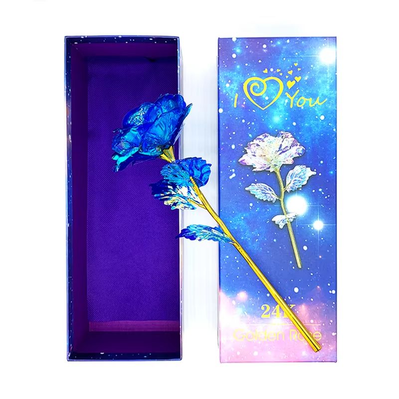 Everlasting 24K Gold Foil Rose In Glass  Illuminated Decorative Gift For Home Mothers Day  Special