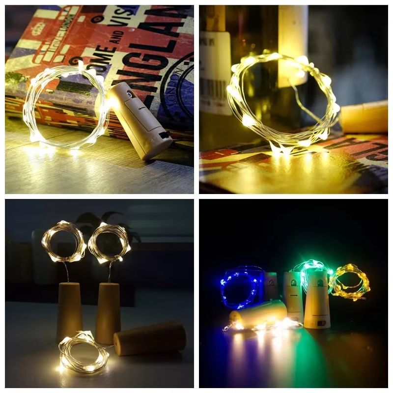 Bottle Cork Fairy Lights  Copper Wire Wine Bottle String LED Lights For Party  Holiday Decor 3
