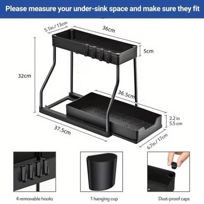 MultiLayer PullOut Seasoning  Sundries Storage Rack  SlideOut Kitchen  Bathroom Organizer 5