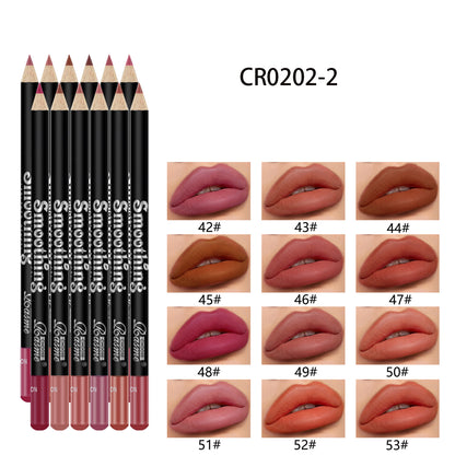 Professional Lip Liner Pencil Set 12 Matte Lip Colors NonStick Cup Nude Lip Liner Pen For Smooth De 7