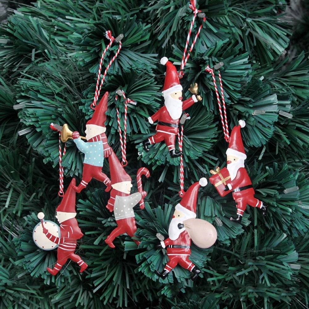 Christmas Hanging Decoration Nordic Angel Cartoon Soldiers Ornaments Double Sided Iron Art Tree Dro 12