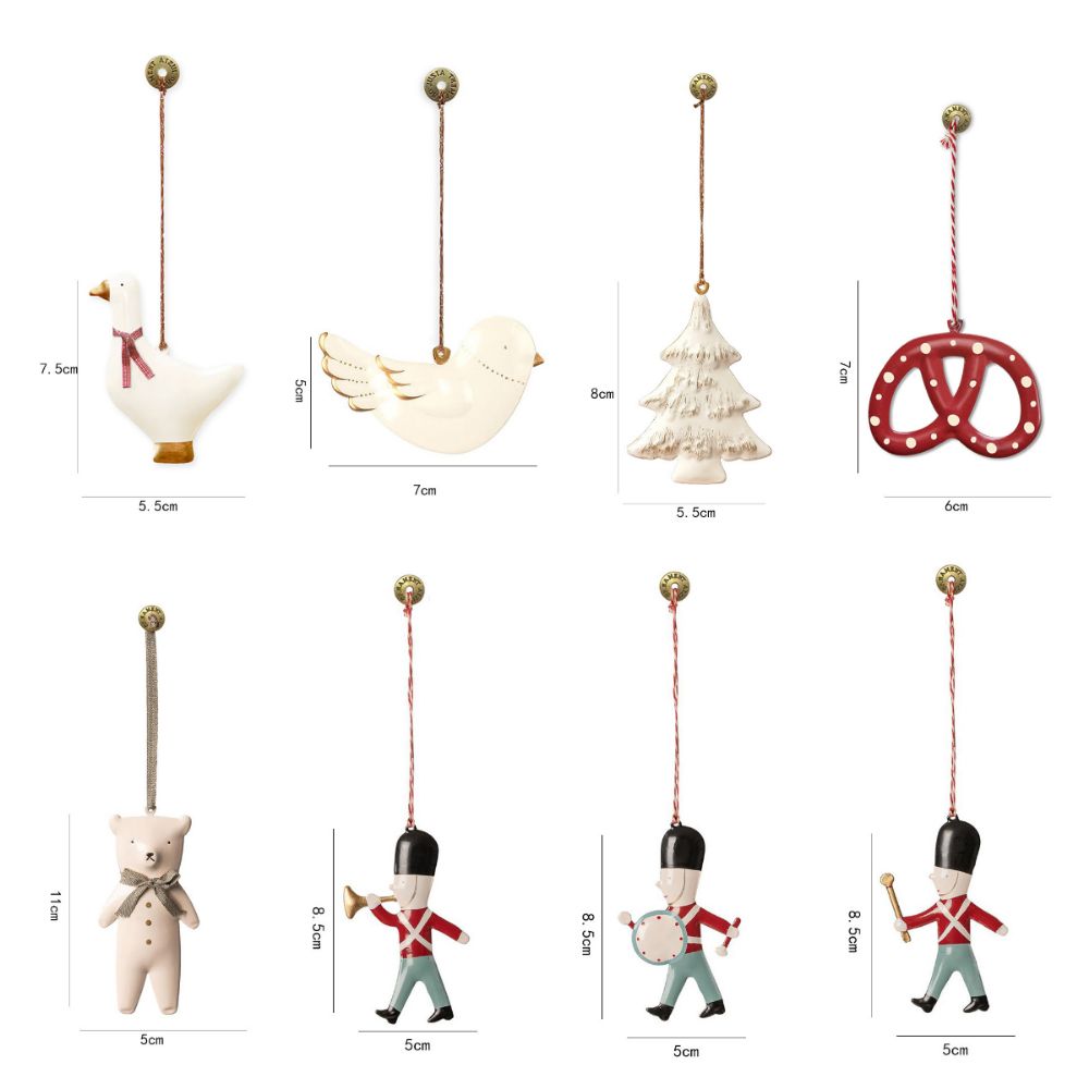 Christmas Hanging Decoration Nordic Angel Cartoon Soldiers Ornaments Double Sided Iron Art Tree Dro 3