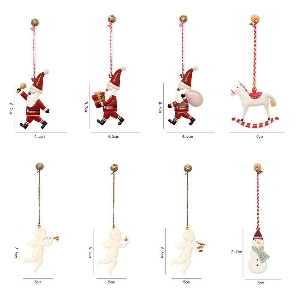 Christmas Hanging Decoration Nordic Angel Cartoon Soldiers Ornaments Double Sided Iron Art Tree Dro 4