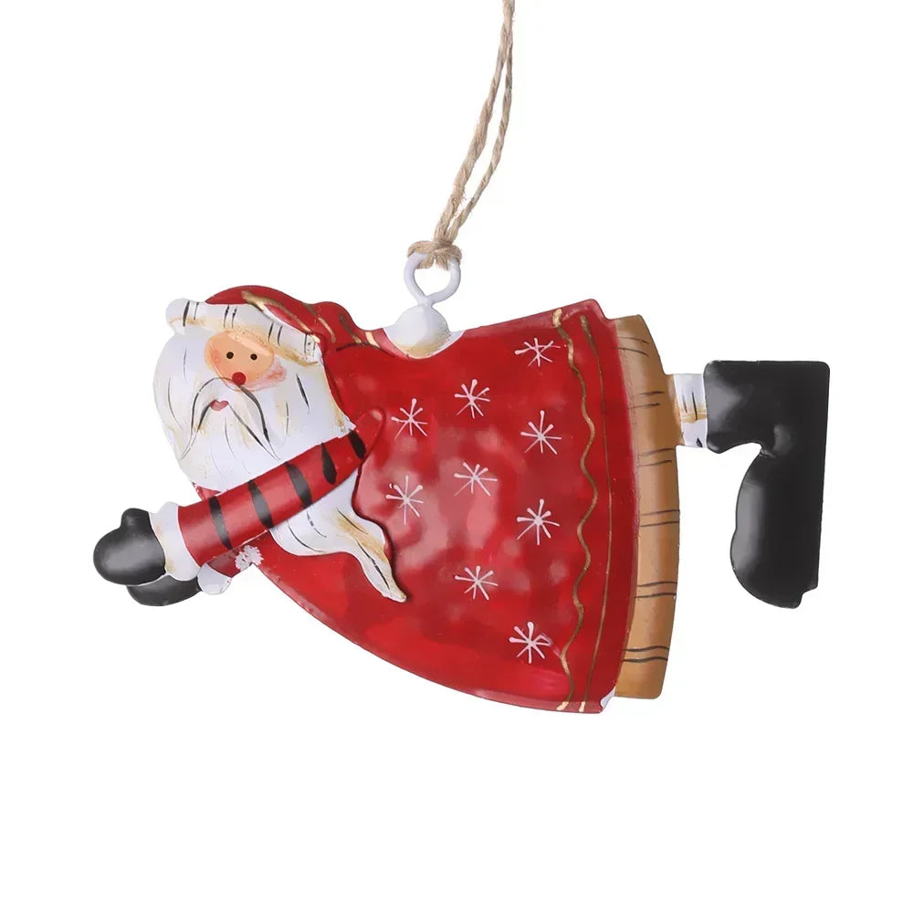 Christmas Hanging Decoration Nordic Angel Cartoon Soldiers Ornaments Double Sided Iron Art Tree Dro 24