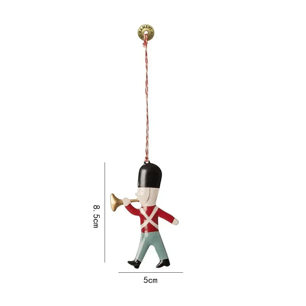Christmas Hanging Decoration Nordic Angel Cartoon Soldiers Ornaments Double Sided Iron Art Tree Dro 43