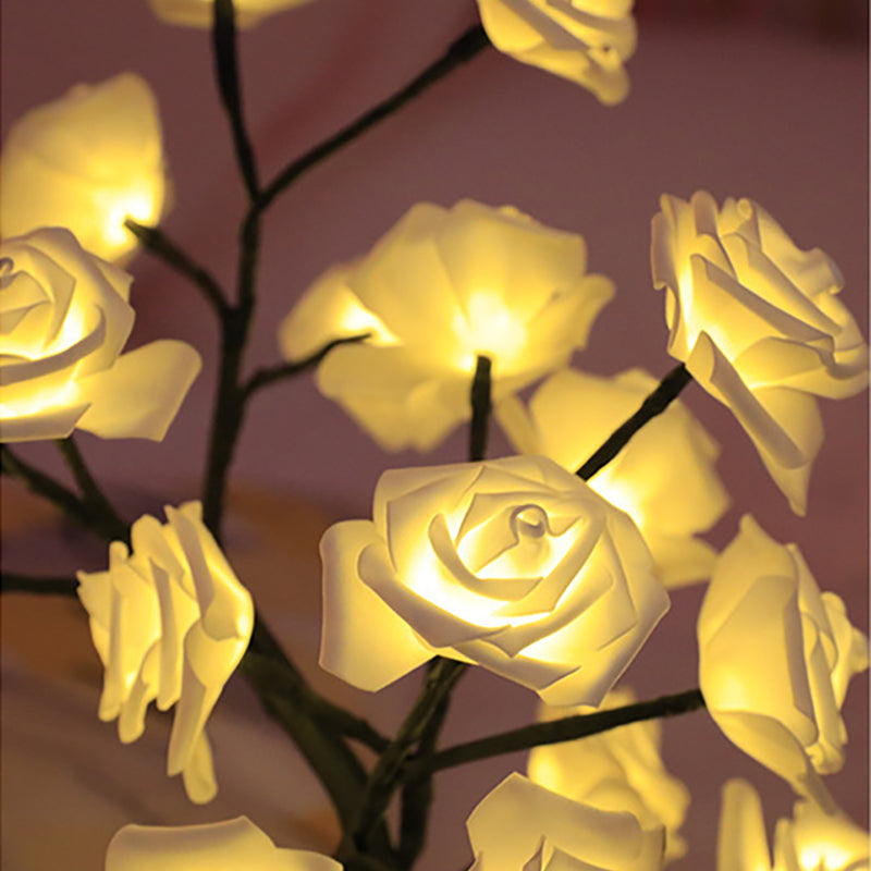 Tree Night Lights, LED Table Lamp, Rose Light String, USB Powered Lighting, Romantic Room Decor for Girls, Lover Gift