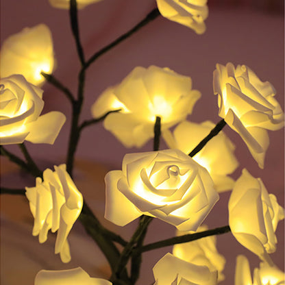 Tree Night Lights, LED Table Lamp, Rose Light String, USB Powered Lighting, Romantic Room Decor for Girls, Lover Gift