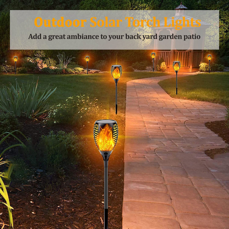 LED Outdoor Solar Torch Lights Waterproof Garden Patio Lights Flickering Dancing Flame Lamp For Yar