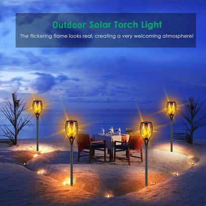 LED Outdoor Solar Torch Lights Waterproof Garden Patio Lights Flickering Dancing Flame Lamp For Yar
