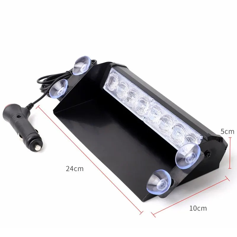 LED Car Emergency Strobe Light Red Blue Flashing 12V Universal Police Truck Grill Beacon 8