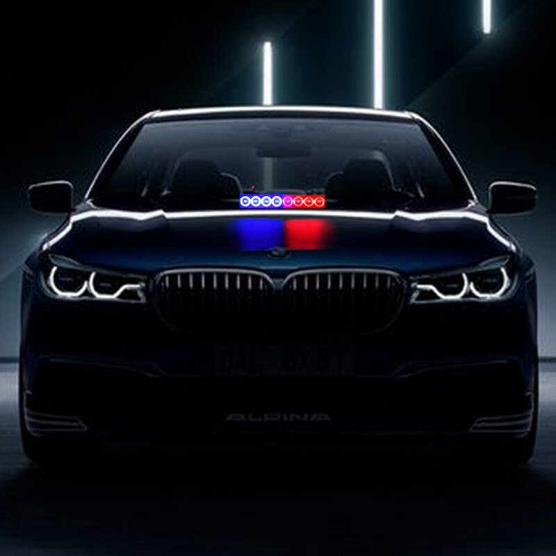 LED Car Emergency Strobe Light Red Blue Flashing 12V Universal Police Truck Grill Beacon 4