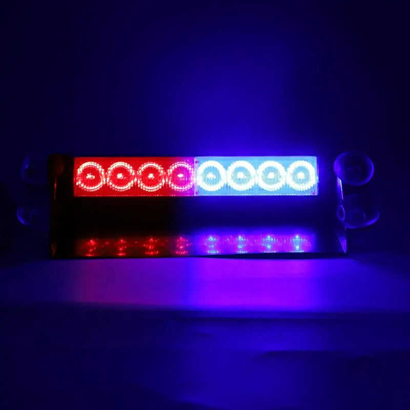 LED Car Emergency Strobe Light Red Blue Flashing 12V Universal Police Truck Grill Beacon 7