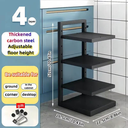 Adjustable MultiLayer Stainless Steel Pot  Pan Organizer  Kitchen Cabinet  Countertop Storage Rack 13