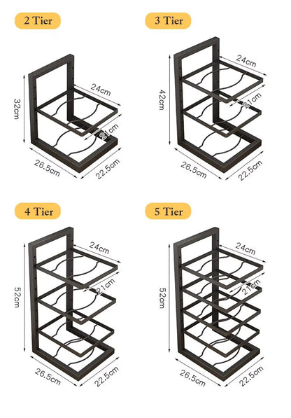Adjustable MultiLayer Stainless Steel Pot  Pan Organizer  Kitchen Cabinet  Countertop Storage Rack 5