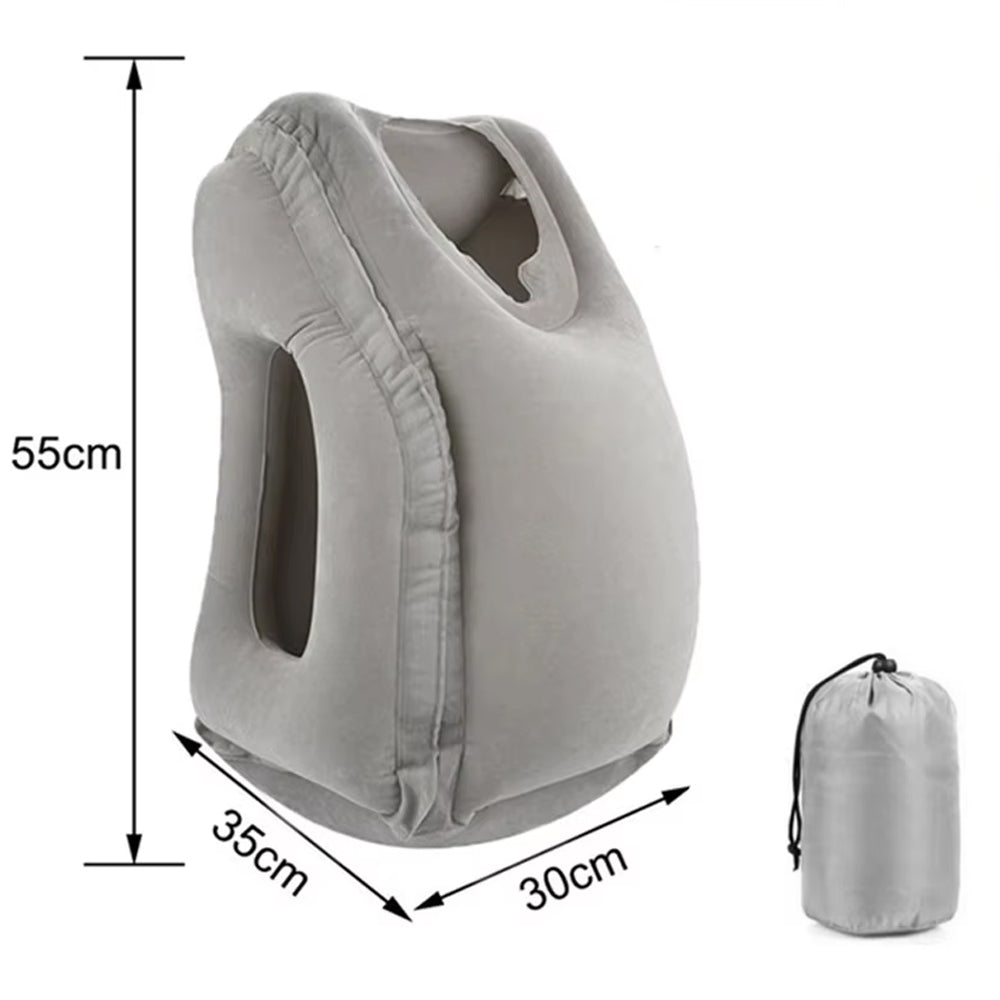 Portable Inflatable Travel Pillow, Airplane Nap Pillow, Outdoor Sleeping Cushion, Office and Train Sleeping Bag Pillow