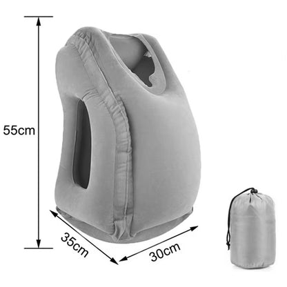 Portable Inflatable Travel Pillow, Airplane Nap Pillow, Outdoor Sleeping Cushion, Office and Train Sleeping Bag Pillow