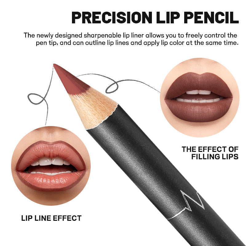 Red Contour Tint Lipliner Pencil Waterproof Matte Long Lasting Lipstick Moisturising Lips Makeup No 2