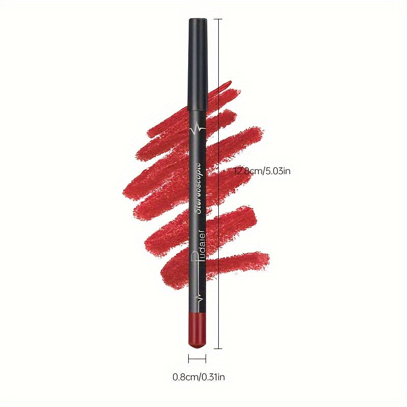 Red Contour Tint Lipliner Pencil Waterproof Matte Long Lasting Lipstick Moisturising Lips Makeup No 4