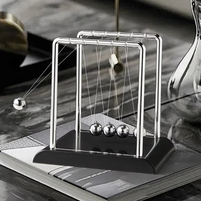 Steel Ball Desk Toy Gift, Newton Cradle Balance, Metal Gravity Pendulum, Physics Science Teaching Supplies for Home