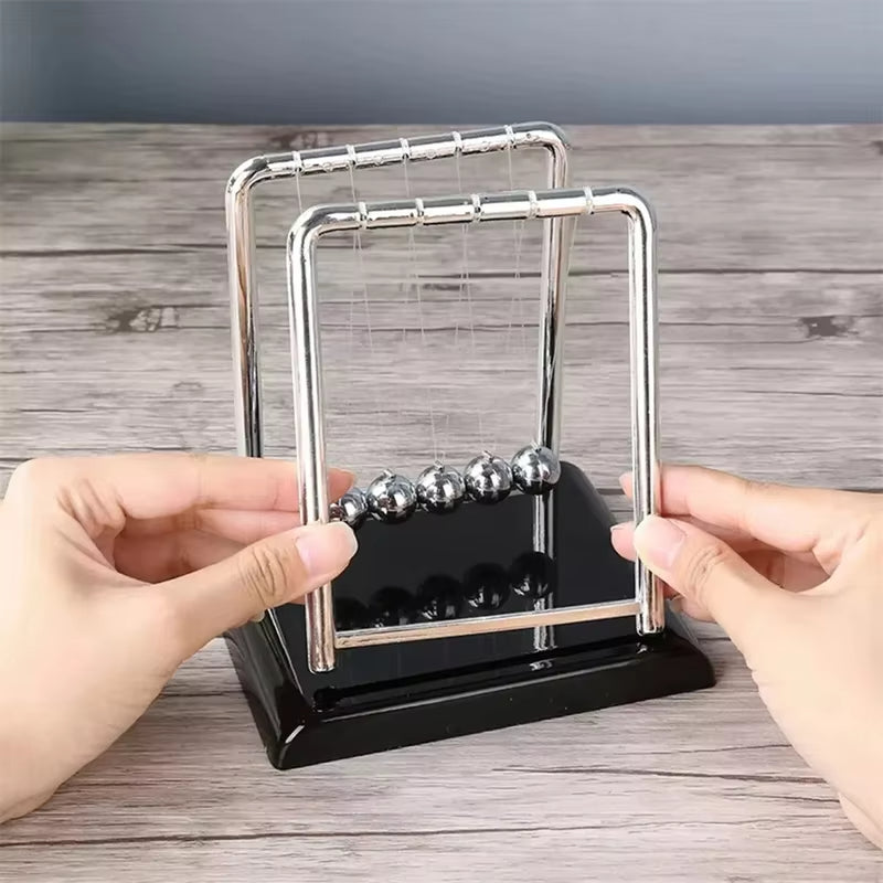 Steel Ball Desk Toy Gift, Newton Cradle Balance, Metal Gravity Pendulum, Physics Science Teaching Supplies for Home