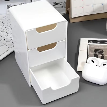 Mini Chic 3Tier Drawer Organizer  Compact Desk Storage For Office Supplies Jewelry  Cosmetics 1