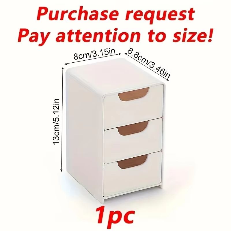 Mini Chic 3Tier Drawer Organizer  Compact Desk Storage For Office Supplies Jewelry  Cosmetics 6