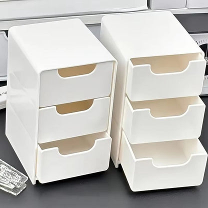 Mini Chic 3Tier Drawer Organizer  Compact Desk Storage For Office Supplies Jewelry  Cosmetics 7