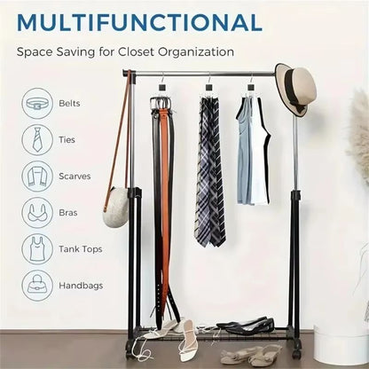 360 Rotating MultiClaw Storage Hanger  Metal  Wood Organizer For Bags Belts Ties  Scarves 4