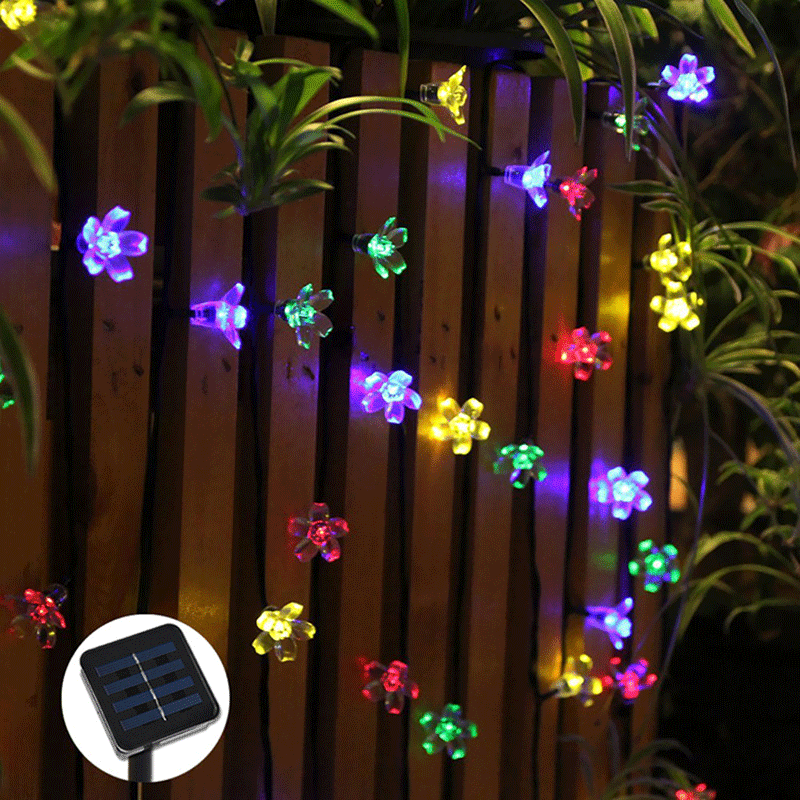 20LED Solar String Lights, Outdoor Waterproof Cherry Flower Lights, Battery Operated Garden Party Decoration