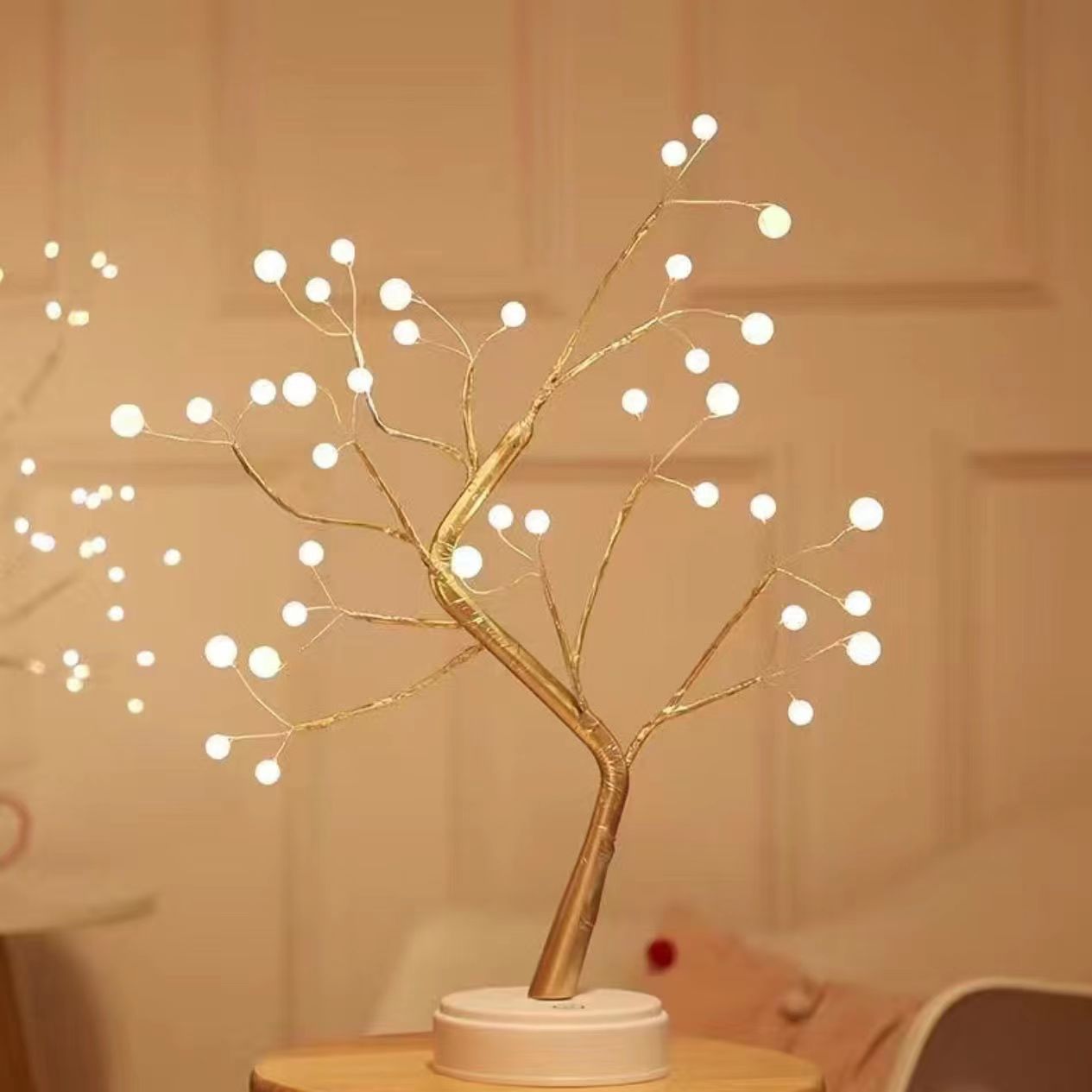 Touch Switch Table Tree Night Light USB Battery Powered Desktop Tree LED Lamp Artificial Bonsai Che 2