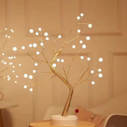 Touch Switch Table Tree Night Light USB Battery Powered Desktop Tree LED Lamp Artificial Bonsai Che 2