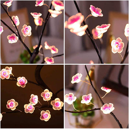 Touch Switch Table Tree Night Light USB Battery Powered Desktop Tree LED Lamp Artificial Bonsai Che 3