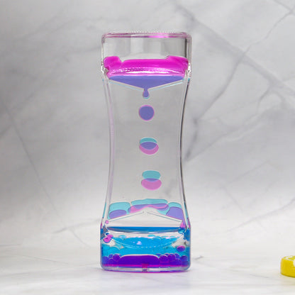 Colorful Hourglass Liquid Bubbler, Motion Timer Fidget Toy for Anxiety Relief, Autism Sensory Kids Activity