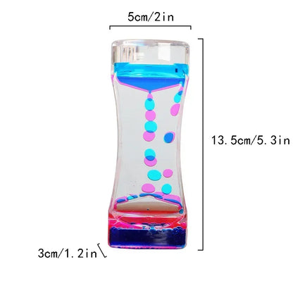 Colorful Hourglass Liquid Bubbler, Motion Timer Fidget Toy for Anxiety Relief, Autism Sensory Kids Activity