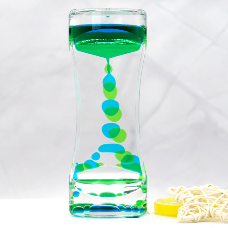 Colorful Hourglass Liquid Bubbler, Motion Timer Fidget Toy for Anxiety Relief, Autism Sensory Kids Activity