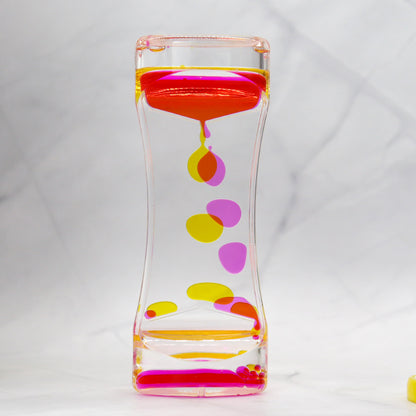 Colorful Hourglass Liquid Bubbler, Motion Timer Fidget Toy for Anxiety Relief, Autism Sensory Kids Activity