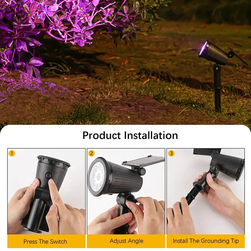Solar Garden Lights, LED Spotlights, Outdoor Waterproof Lighting, Landscape Pathway Lawn Lamp