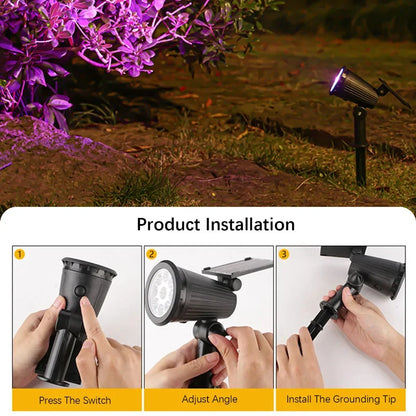 Solar Garden Lights, LED Spotlights, Outdoor Waterproof Lighting, Landscape Pathway Lawn Lamp