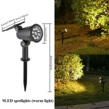 Solar Garden Lights, LED Spotlights, Outdoor Waterproof Lighting, Landscape Pathway Lawn Lamp